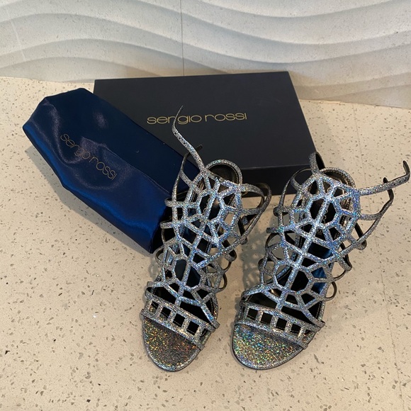 New Sergio Rossi silver puzzle sandals - Picture 8 of 15